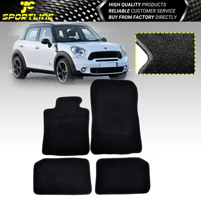 Fits 10-14 Mini Cooper Countryman 4Dr Black Nylon Front Rear Car Floor Mats 4Pc • $39.99