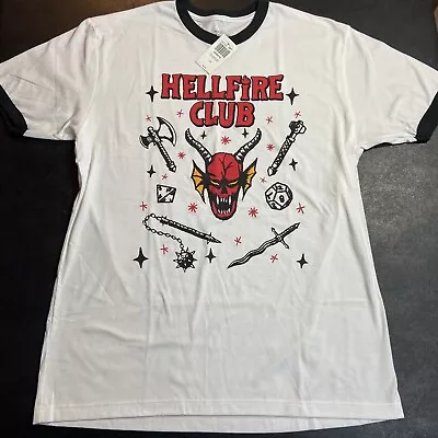 (New W Tags) Adult Large Stranger Things Hellfire Club Ringer T-Shirt Eddie Tee • $11.99