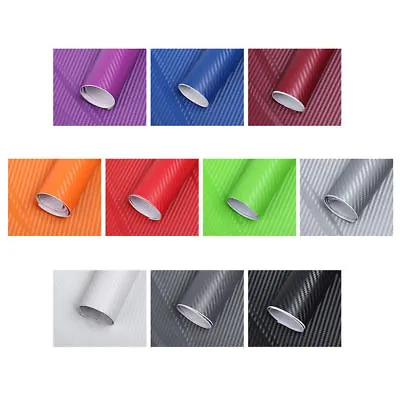 3D Carbon Fiber Vinyl Car Wrap Sheet Roll Film Sticker Decal 127x50cm • $10.56