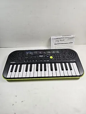 $39.99 • Buy CASIO SA-46 Mini Keyboard Black & Green, 32 Keys, 100 Tones, 50 Patterns TESTED!