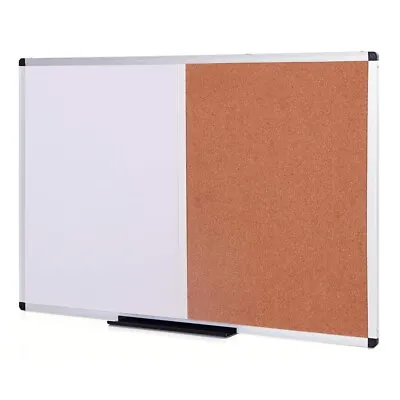 VIZ-PRO Magnetic Dry Erase Board And Cork Notice Board Combination 36 X 24 In • $36