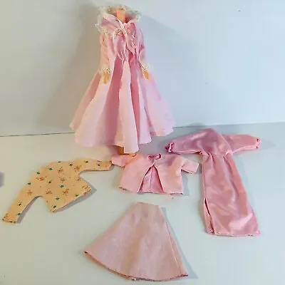 Vintage  Clone Sindy Doll Clothes Some Are Homemade Pink NO DOLL Peignoir Set • $28