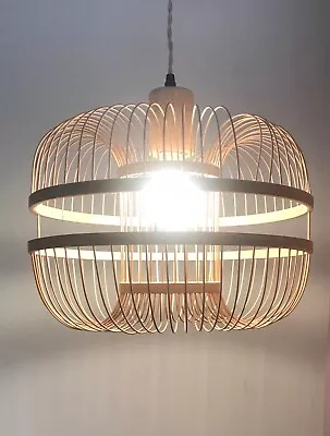 Bamboo Lampshade Lamp Shade Light Ceiling Pendant  Cover Boho Chandelier  • £24.90