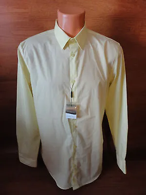 Mens 2XL XXL Calvin Klein Long Sleeve Yellow Dress Casual City Shirt Non Iron  • $19.99