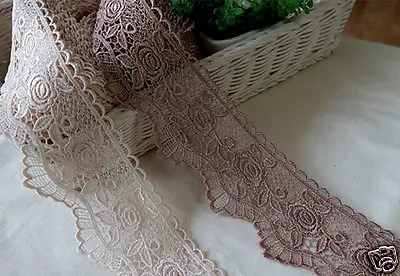 1yard Embroidery Scalloped Eyelet Venice Lace Trim 3 (7.5cm) YH988 Laceking2013  • £3.24