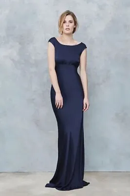 Ghost *salma Olivia* Hollywood Long Dress Charcoal Size M Original Price £225 • £70
