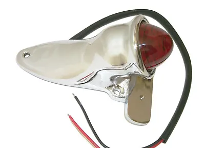 Harley Polished 1936 CROCKER Style TAIL LIGHT For Bobber Motorcycle BEEHIVE LENS • $118