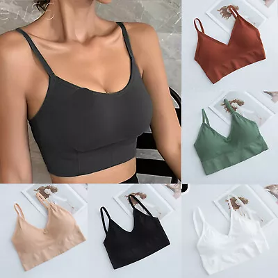 Women Fitness Padded Stretch Seamless Sports Bra Bralette Yoga Underwear Top UK • £3.72