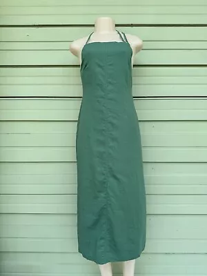 NEW ZARA LINEN BLEND DRESS WITH OPEN BACK Green 2894/215 Size M 7167 • $31.49