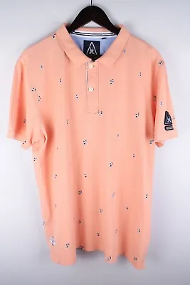 Gaastra Men Polo Shirt Short Sleeves Casual Orange Cotton Pullover Size 2XL • $31.51
