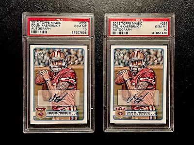 Lot (2) 2012 Topps Magic #242 Colin Kaepernick Auto 49ERS PSA GEM MT 10 • $399.99