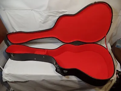 Vintage Acoustic Guitar Case Hard Shell Red Felt Lining 44  • $60