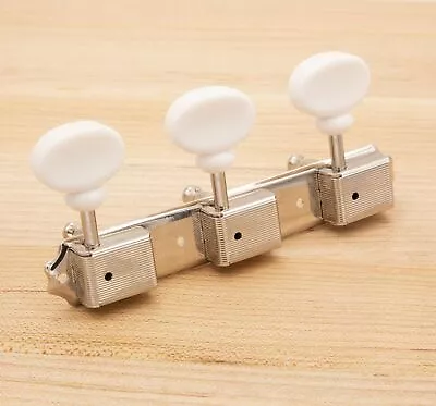 Genuine Tone Ninja 3x3 3 Per Plate Vintage Tuners White Plastic Button Nickel • $34.40