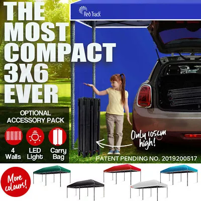 $299 • Buy Red Track 3x6m Folding Gazebo Tent Shade Outdoor Pop Up Foldable Marquee Walls