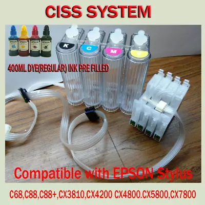 CISS Continuous Ink Supply System Compatible Epson C68C88C88+ DYEREGULAR INK • $49.99