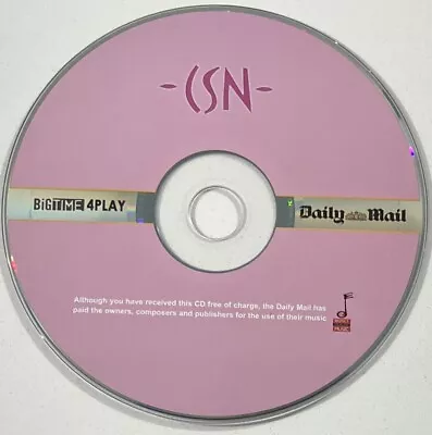 Crosby Stills & Nash - Daily Mail 16 Tracks Promotional CD Album Disc Only • £2.25