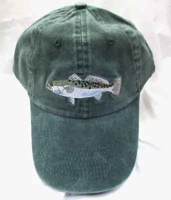 SEA TROUT Sport Cap GREEN Fishing Hat Embroidered Fish Adjustable NEW AG16 • $14.47