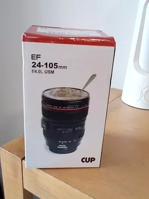 Creative SLR Camera Lens Shaped Mugs Drrinking Cup 420ml Drinkware With Lid • £4