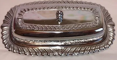 Vintage Irvinware Silver Metal Covered Butter Dish With Glass Insert • $17