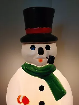 Vintage Lighted Snowman Blow Mold Christmas • $75