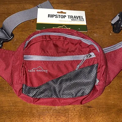 Eddie Bauer Red Ripstop Sling Bag Waist Pack Bum Bag Adjustable Strap Mesh NEW • $19.99