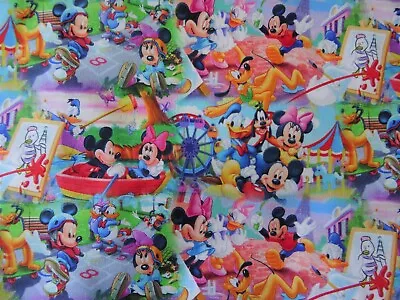 Disney Mickey Mouse Cotton Fabric By The 1/2 Yard 55 Inch Width • $10.50