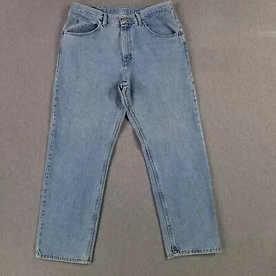 Vintage Wrangler 34x30 Blue Jeans Stone Wash Denim Work Pants • $21.79