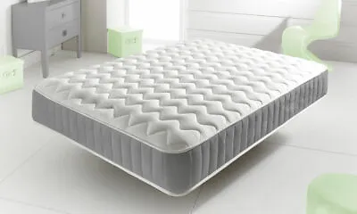 New Memory Foam Topped Sprung Mattress 3ft 4ft 4ft6 Double 5ft King • £66.63