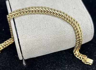 14k Yellow Gold Mesh Flat Cable Chain Bracelet 7.5” 6.67g Italy MILOR • $495