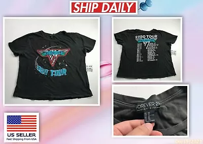 Licensed Van Halen T Shirt 1980 Invasion World Concert Tour Rock Women 3XL XXXL • £16.37