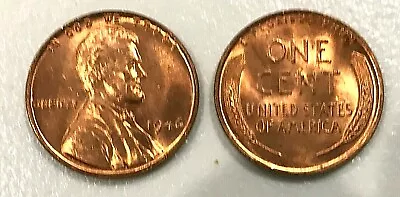 1946 P  Red  VERY NICE Uncirculated  Lincoln Wheat Cent Penny  • $5.95