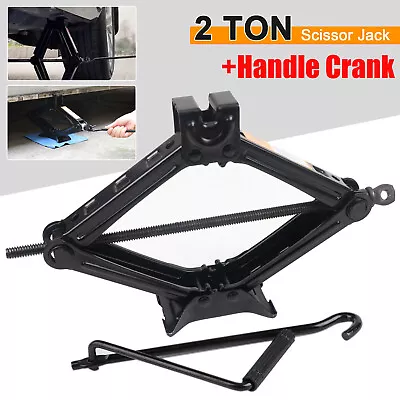 2 Ton Scissor Jack Car SUV Garage Tire Wheel Lug Handle Crank Tool Kit • $20.99