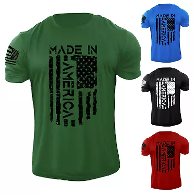 Made In America Flag Patriotic T-Shirt USA Distressed • $14.90