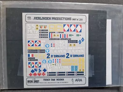 Verlinden Productions French Tank Insignia   WW2  Decals 1/35 • £14.99