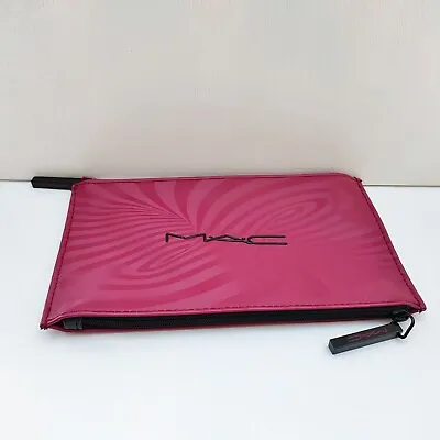 1x MAC Purple Double Zipper Makeup Cosmetic Bag Case Travel Toiletry Pouch NEW • $14.95