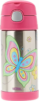 $28.99 • Buy Thermos 355ml FUNtainer Vacuum Insulated Drink Bottle For Girl Butterfly, Pink 