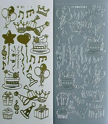 PARTY CELEBRATIONS Cake Balloons Hats Parcels Music Notes PEEL OFF STICKERS • $1.27