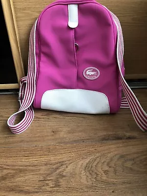 Lacoste Rucksack Pink And White • £20