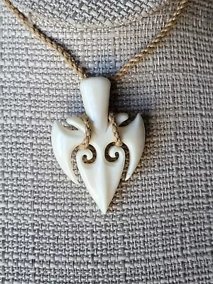 Hawaiian Buffalo Bone 1.75 Celtic Dagger Pendant Adjustable Necklace Choker • $15.75