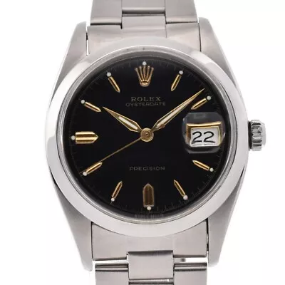 ROLEX Oyster Date 6494 Vintage Black Dial Hand Winding Men's Watch R#128868 • $2519.30