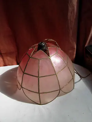 Vintage Capiz Shell Pendant Lampshade Pink • £18