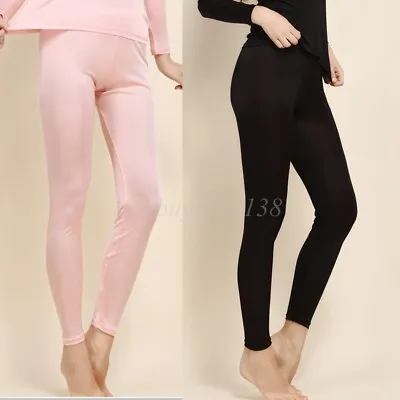 $16.90 • Buy Women Knit Silk Thermal Long Johns Underwear Leggings Pants Base Layer Bottoms