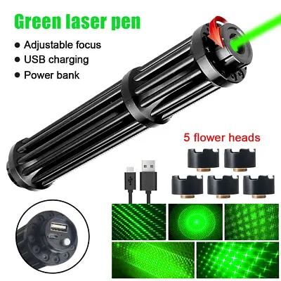 Green Laser Pointer Visible Dot Light 10 Watt 532nm USB Rechargeable • $35.99