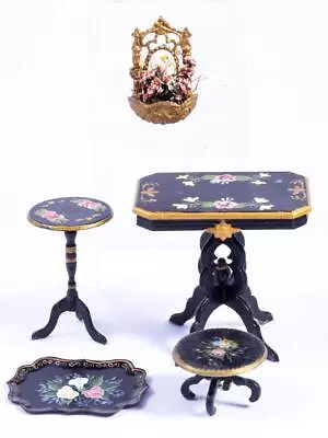 Miniature Dollhouse 1:12 Scale - B Franks Hand Painted Tray/tables/stools 81a-e • $13.49