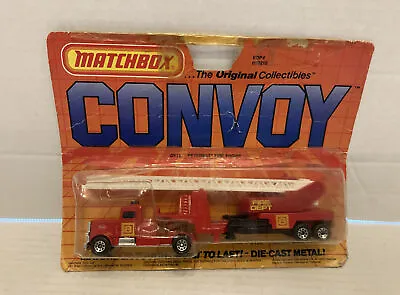 Matchbox Convoy Peterbilt Tractor Trailer Fire Ladder Truck 1:80 • $29.95