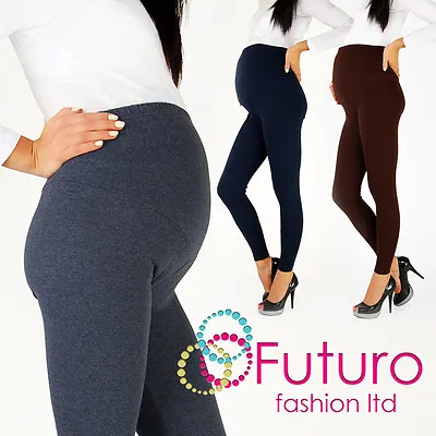 Thick Heavy & Warm MATERNITY Cotton Leggings Full Ankle Length Sizes 8 - 22 • £8.99