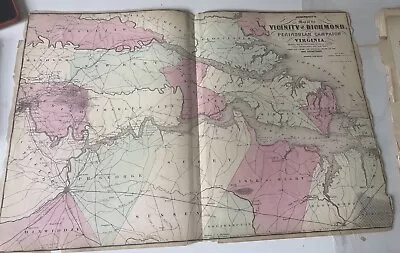 Civil War Richmond Virginia Peninsular Campaign 1864 Johnson & Ward Map • $120