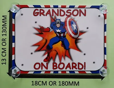 £2 • Buy Superheroes Captain America Grandson On Board Car Laminated Sign
