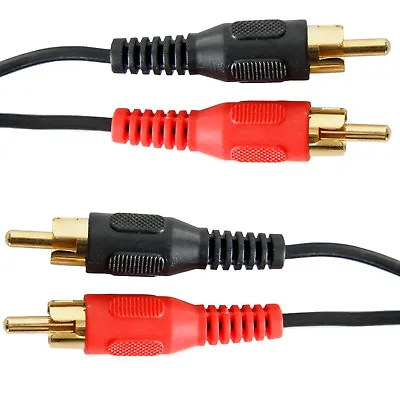 £8.99 • Buy GOLD 7m Twin Dual 2 RCA Stereo Male To Plug Cable Lead Audio PHONO Amplifier