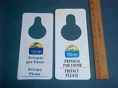 VINTAGE 60's HOTEL COZUMEL PRIVACY PLEASE & MAID SERVICE HOTEL DOOR SIGN HANGERS • $9.99